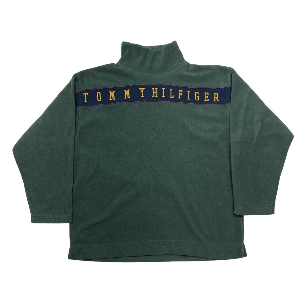 Vintage 90s Tommy Hilfiger Turtleneck Fleece Sweater Men’s size L